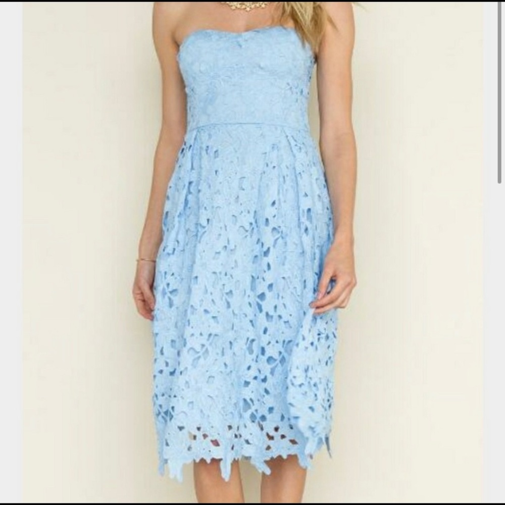 Francescas Harpeth Blue Strapless Dress